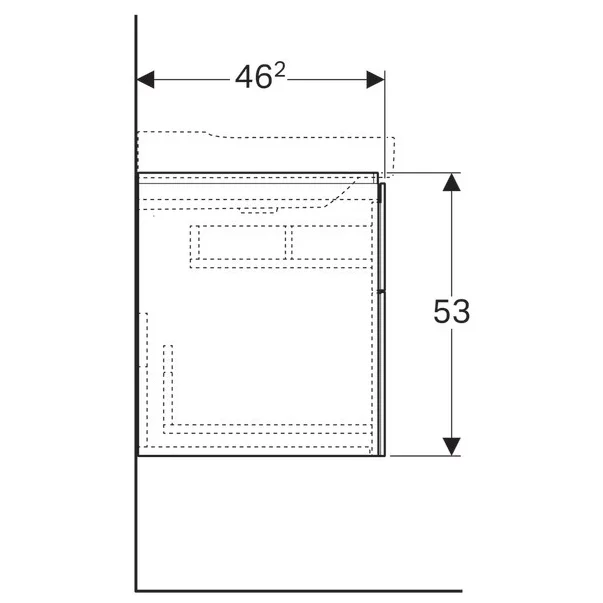 Mobilier Baie - Dulap baza pentru lavoar suspendat Geberit Xeno2 gri 2 sertare 58 cm
