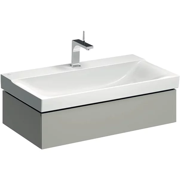 Mobilier Baie - Dulap baza pentru lavoar suspendat Geberit Xeno2 greige 1 sertar 88 cm