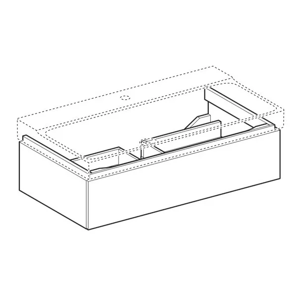 Dulap baza pentru lavoar suspendat Geberit Xeno2 alb 1 sertar 88 cm [3]