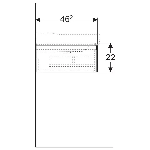Dulap baza pentru lavoar suspendat Geberit Xeno2 alb 1 sertar 88 cm [4]