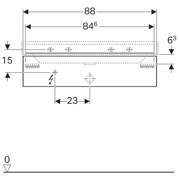 Dulap baza pentru lavoar suspendat Geberit Xeno2 alb 1 sertar 88 cm [5]