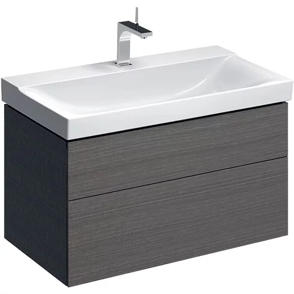 Dulap baza pentru lavoar suspendat Geberit Xeno2 gri  2 sertare 88 cm [3]