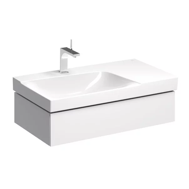Mobilier Baie - Dulap baza pentru lavoar cu blat suspendat sifon stanga Geberit Xeno2 alb 1 sertar 88 cm