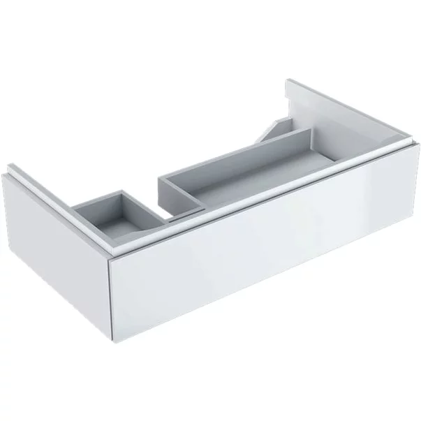 Dulap baza pentru lavoar cu blat suspendat sifon stanga Geberit Xeno2 alb 1 sertar 88 cm [2]