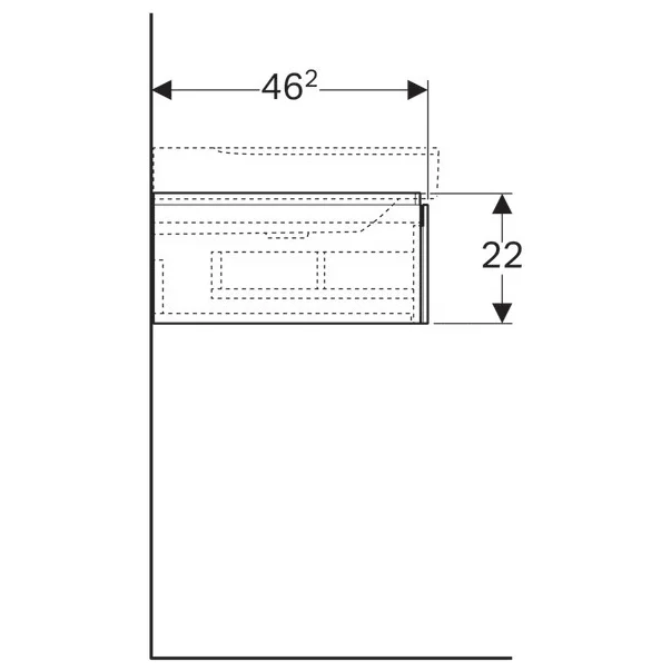 Dulap baza pentru lavoar cu blat suspendat sifon stanga Geberit Xeno2 alb 1 sertar 88 cm [4]