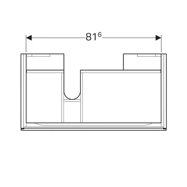 Dulap baza pentru lavoar cu blat suspendat sifon stanga Geberit Xeno2 gri 1 sertar 88 cm [3]