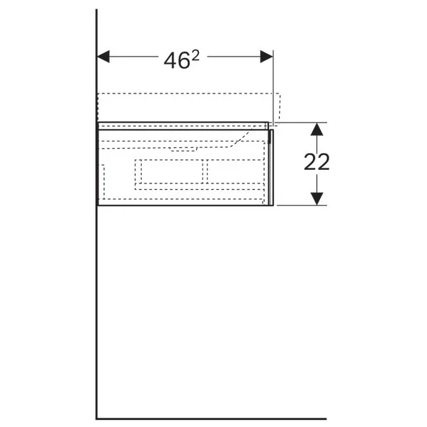 Dulap baza pentru lavoar cu blat suspendat sifon dreapta Geberit Xeno2 greige 1 sertar 88 cm [4]