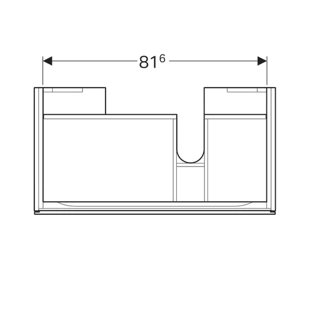 Dulap baza pentru lavoar cu blat suspendat sifon dreapta Geberit Xeno2 gri 1 sertar 88 cm [3]