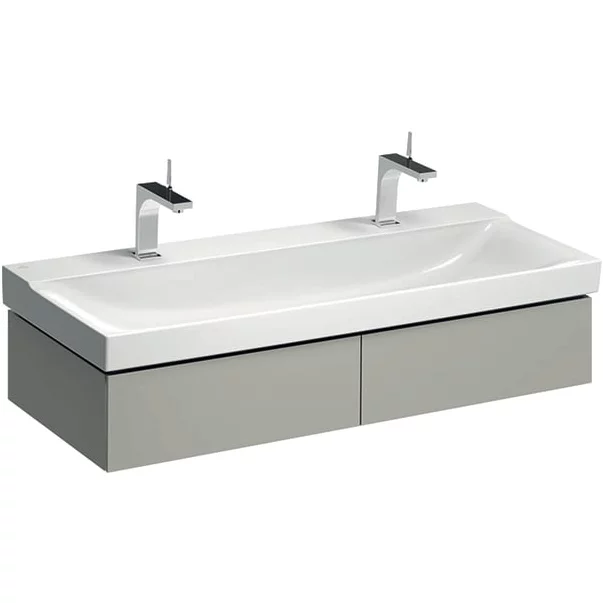 Mobilier Baie - Dulap baza pentru lavoar suspendat Geberit Xeno2 greige 2 sertare 118 cm
