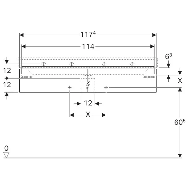 Dulap baza pentru lavoar suspendat Geberit Xeno2 greige 2 sertare 118 cm [5]
