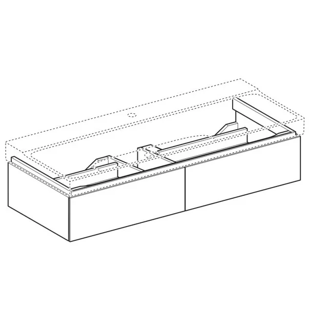 Dulap baza pentru lavoar suspendat Geberit Xeno2 alb 2 sertare 118 cm [3]