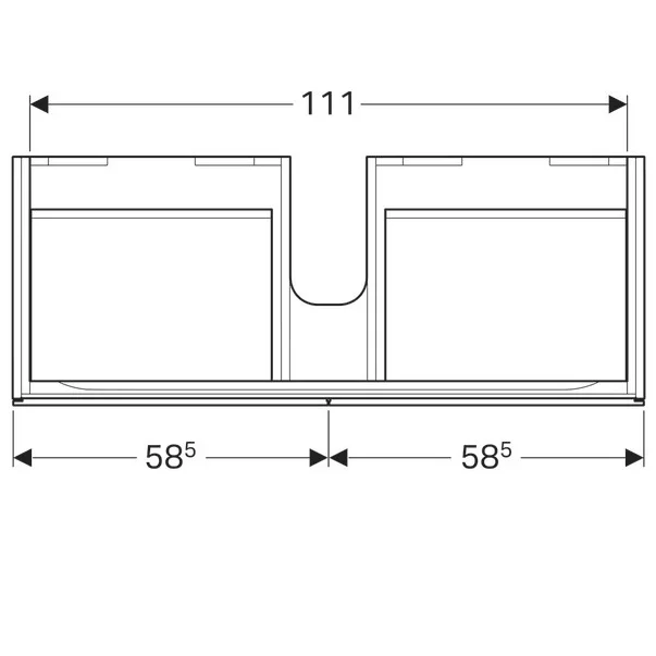 Dulap baza pentru lavoar suspendat Geberit Xeno2 alb 2 sertare 118 cm [6]