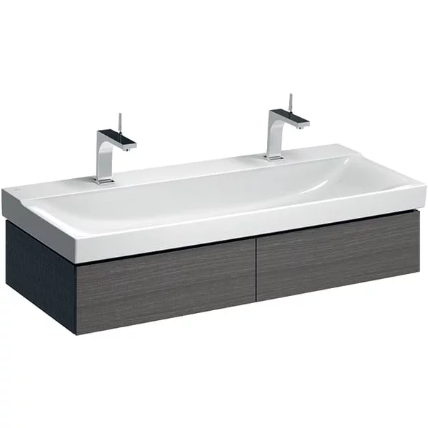 Mobilier Baie - Dulap baza pentru lavoar suspendat Geberit Xeno2 gri 2 sertare 118 cm