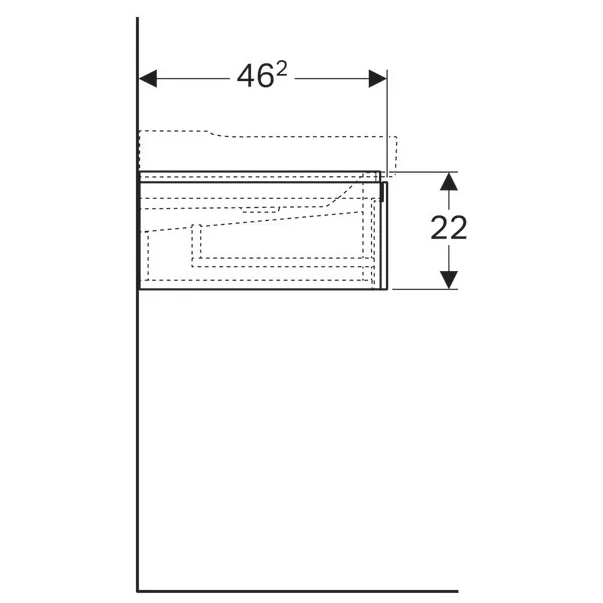Dulap baza pentru lavoar suspendat Geberit Xeno2 gri 2 sertare 118 cm [4]