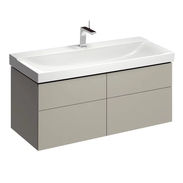 Mobilier Baie - Dulap baza pentru lavoar suspendat Geberit Xeno2 greige 4 sertare 118 cm