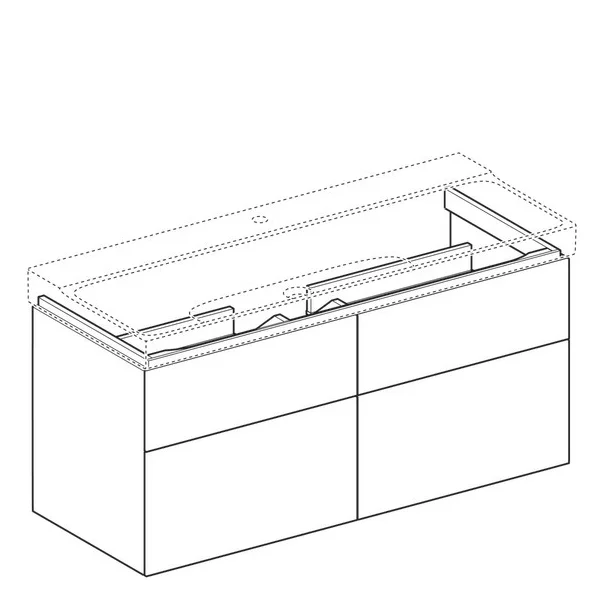 Dulap baza pentru lavoar suspendat Geberit Xeno2 greige 4 sertare 118 cm [3]