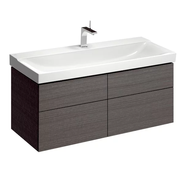 Mobilier Baie - Dulap baza pentru lavoar suspendat Geberit Xeno2 gri 4 sertare 118 cm