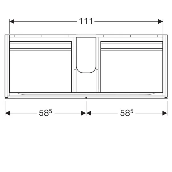 Dulap baza pentru lavoar suspendat Geberit Xeno2 gri 4 sertare 118 cm [4]