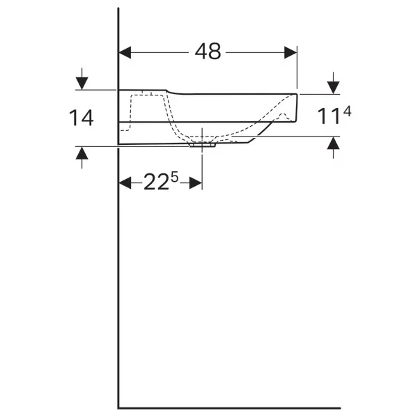 Lavoar pe mobilier Geberit Xeno2 cu orificiu baterie 60 cm alb [2]