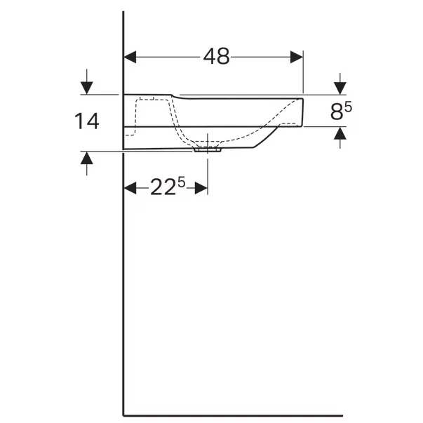 Lavoar pe mobilier Geberit Xeno2 cu orificiu baterie 90 cm alb [3]