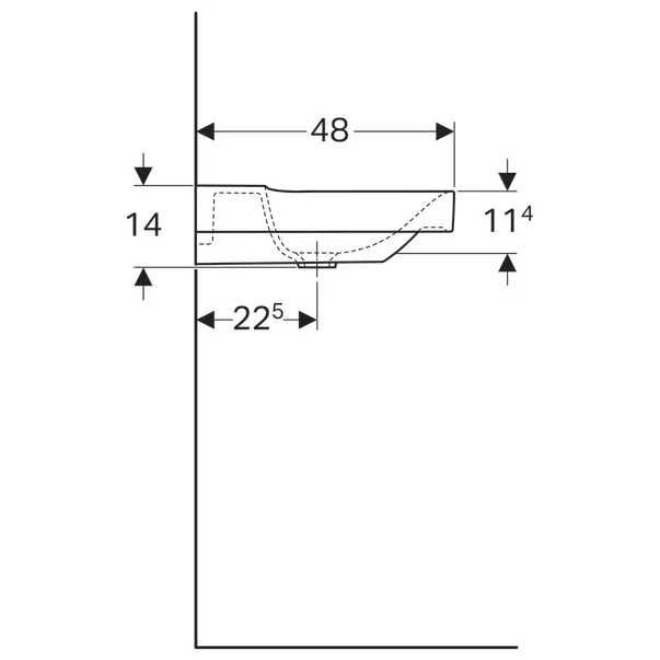 Lavoar pe mobilier Geberit Xeno2  fara orificiu baterie 90 cm alb [3]