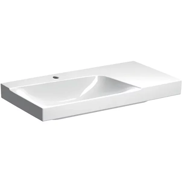 Lavoare pe mobilier - Lavoar pe mobilier Geberit Xeno2 cu blat dreapta cu orificiu baterie 90 cm alb
