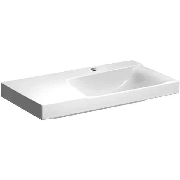Lavoare pe mobilier - Lavoar pe mobilier Geberit Xeno2 cu blat stanga cu orificiu baterie 90 cm alb