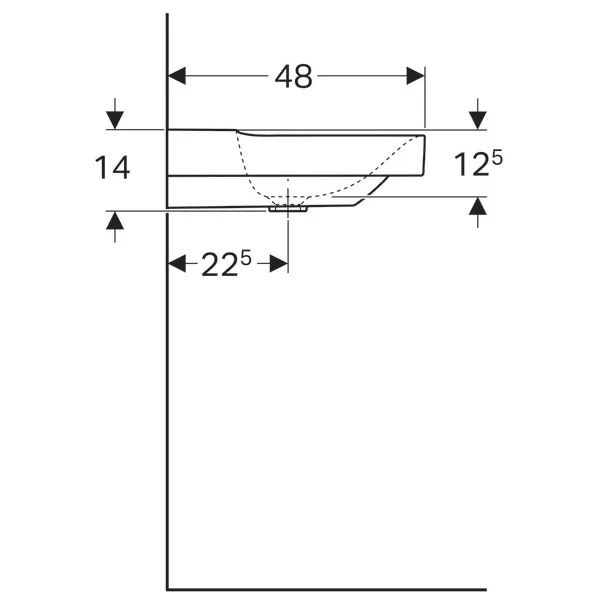 Lavoar pe mobilier Geberit Xeno2 cu orificiu baterie stanga si dreapta 120 cm alb [4]