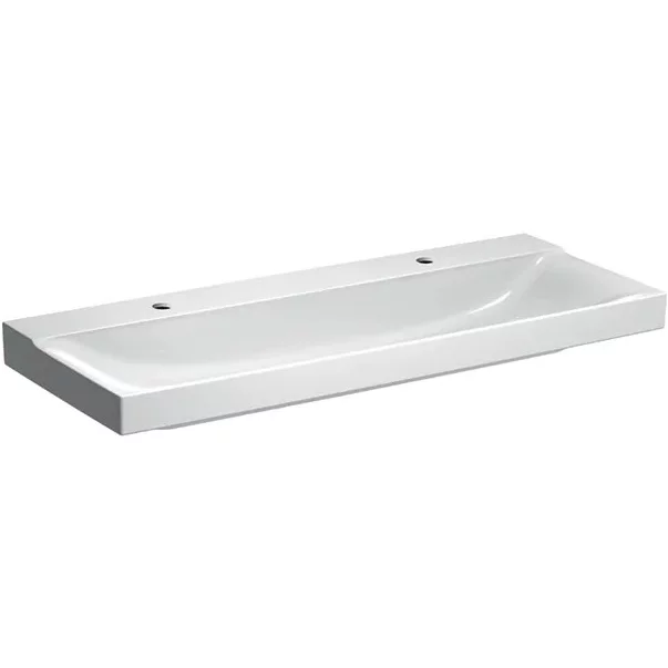 Lavoar pe mobilier Geberit Xeno2 cu orificiu baterie stanga si dreapta 120 cm alb [5]