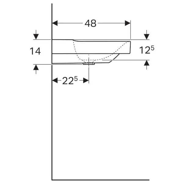 Lavoar pe mobilier Geberit Xeno2 cu orificiu baterie 120 cm alb [3]
