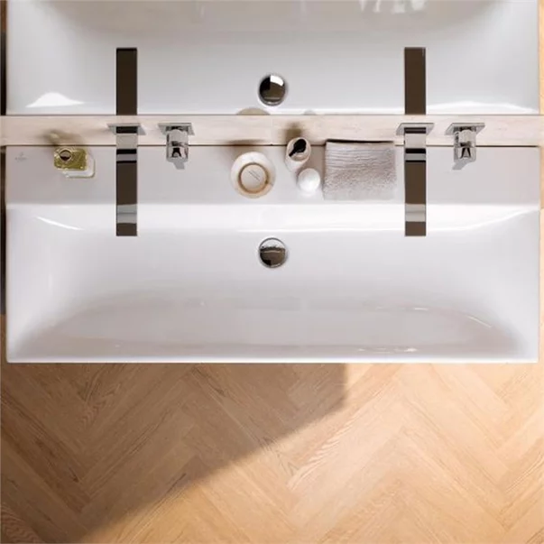 Lavoar pe mobilier Geberit Xeno2 fara orificiu baterie 120 cm alb [2]