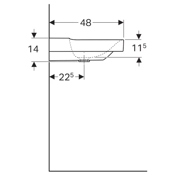 Lavoar pe mobilier Geberit Xeno2 fara orificiu baterie 120 cm alb [3]