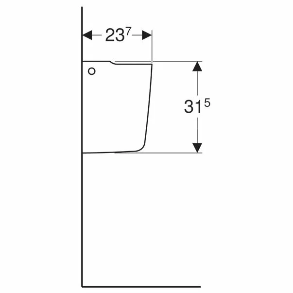 Semipiedestal pentru lavoar Geberit Smyle alb 21,5 cm [5]