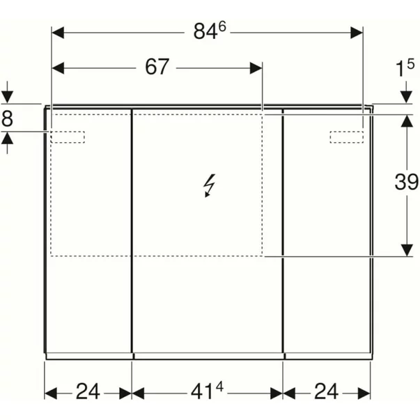 Dulap suspendat cu oglinda Geberit Option Plus 90 cm [2]