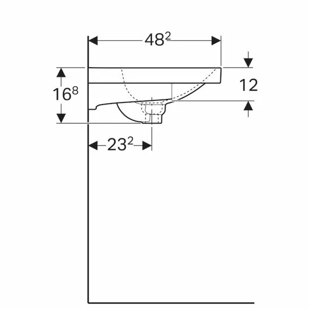 Lavoar pe mobilier cu blat Geberit Acanto 74 cm [5]