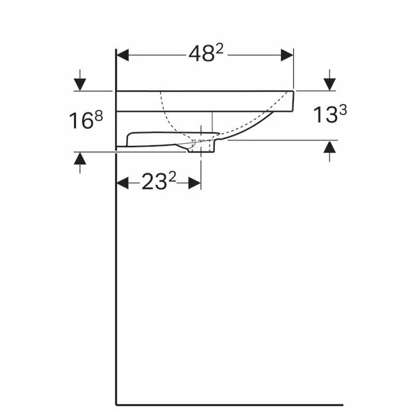 Lavoar pe mobilier Geberit Acanto 90 cm cu orificiu baterie [4]