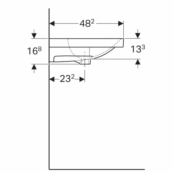 Lavoar pe mobilier Geberit Acanto 90 cm fara orificiu baterie [5]