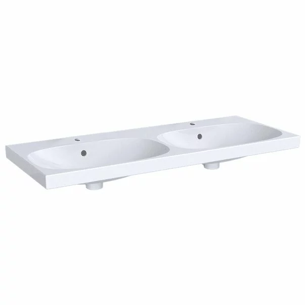 Lavoare pe mobilier - Lavoar dublu pe mobilier Geberit Acanto 120 cm cu orificiu robinet