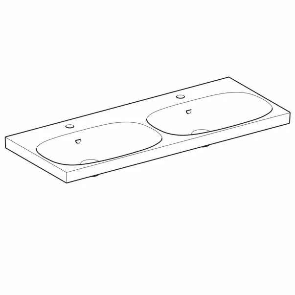 Lavoar dublu pe mobilier Geberit Acanto 120 cm cu orificiu robinet [2]