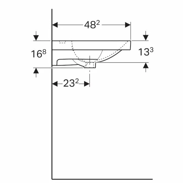 Lavoar dublu pe mobilier Geberit Acanto 120 cm cu orificiu robinet [5]