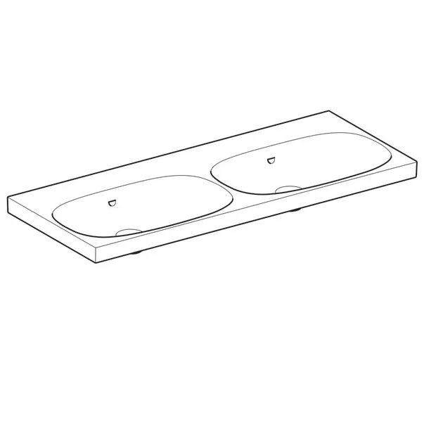 Lavoar dublu pe mobilier Geberit Acanto 120 cm fara orificiu robinet [2]