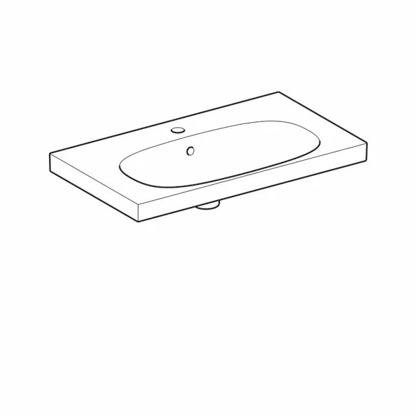 Lavoar pe mobilier Geberit Acanto 74 cm cu proiectie mica [2]