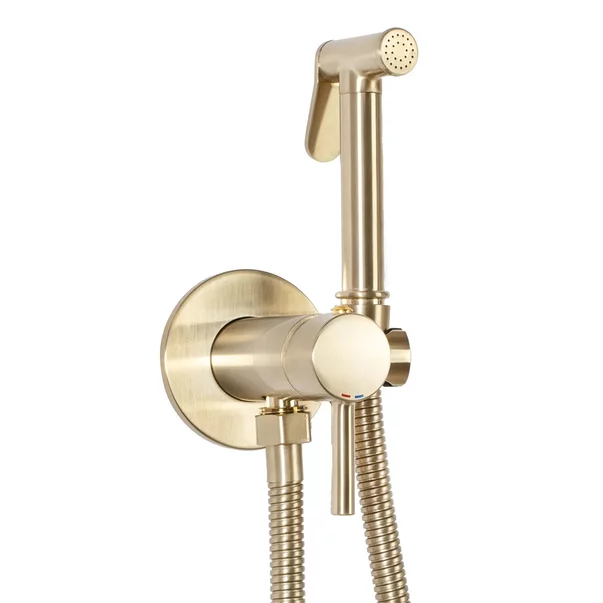 Pachet vas wc suspendat Geberit Smyle, capac softclose si set dus igiena intima auriu cu baterie incastrata Rea Loop [3]