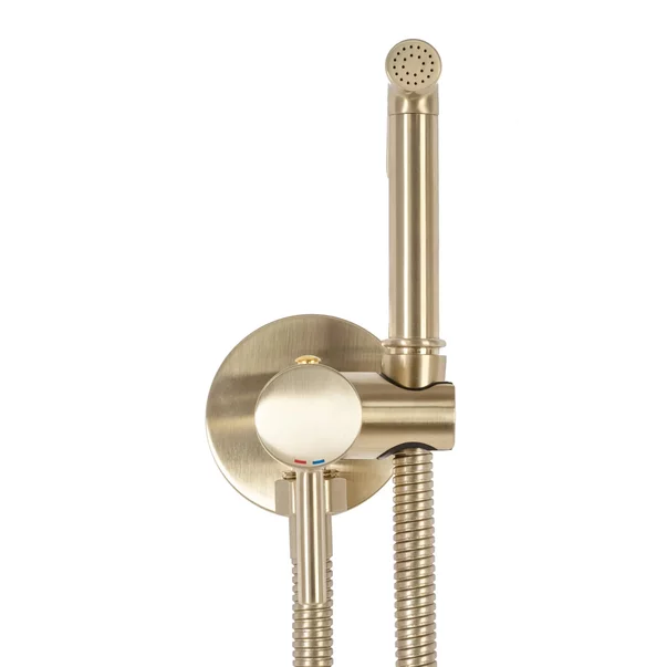 Pachet vas wc suspendat Geberit Smyle, capac softclose si set dus igiena intima auriu cu baterie incastrata Rea Loop [4]