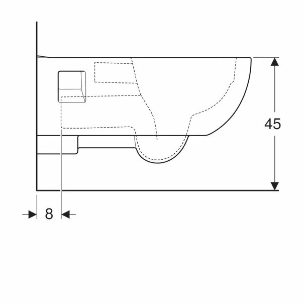 Vas wc suspendat Geberit Selnova Comfort Rimfree cu spalare verticala proiectie alungita fara capac alb [3]