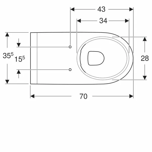 Vas wc suspendat Geberit Selnova Comfort Rimfree cu spalare verticala proiectie alungita fara capac alb [8]