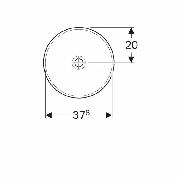 Lavoar incastrat Geberit Variform 40 cm fara orificiu preaplin rotund [3]