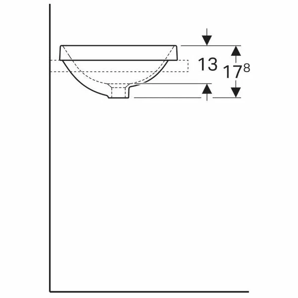Lavoar incastrat Geberit Variform 40 cm fara orificiu preaplin rotund [5]