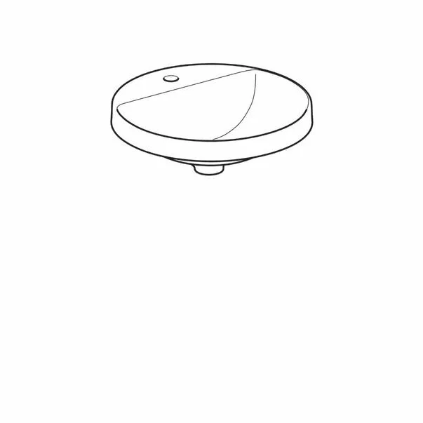 Lavoar incastrat Geberit Variform 48 cm fara orificiu preaplin rotund [2]
