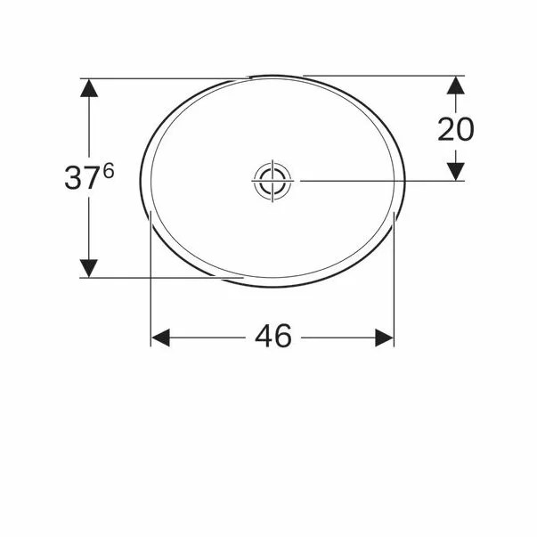 Lavoar incastrat Geberit Variform 50 cm fara orificiu preaplin oval [4]